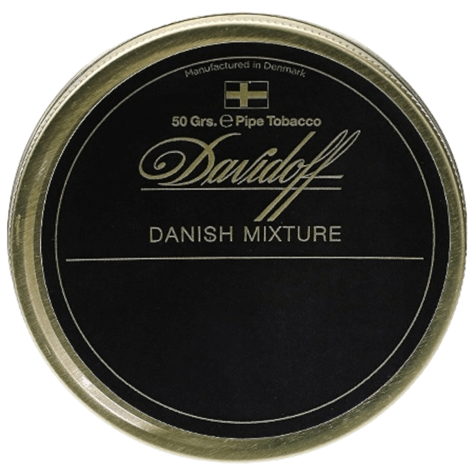 Davidoff Danish Mixture pipe tobacco tin featuring a smooth blend of Virginia, Burley, Oriental tobaccos, and a subtle aromatic essence.