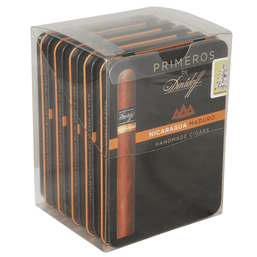 Davidoff Primeros Nicaragua Maduro 5-cigar pack with sleek black and gold packaging