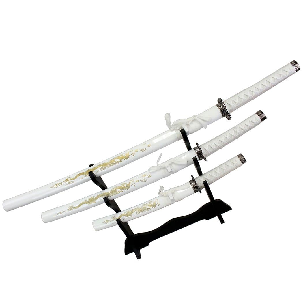 3 Pc Japanese Samurai Katana Sword Set Ninja - Image 2