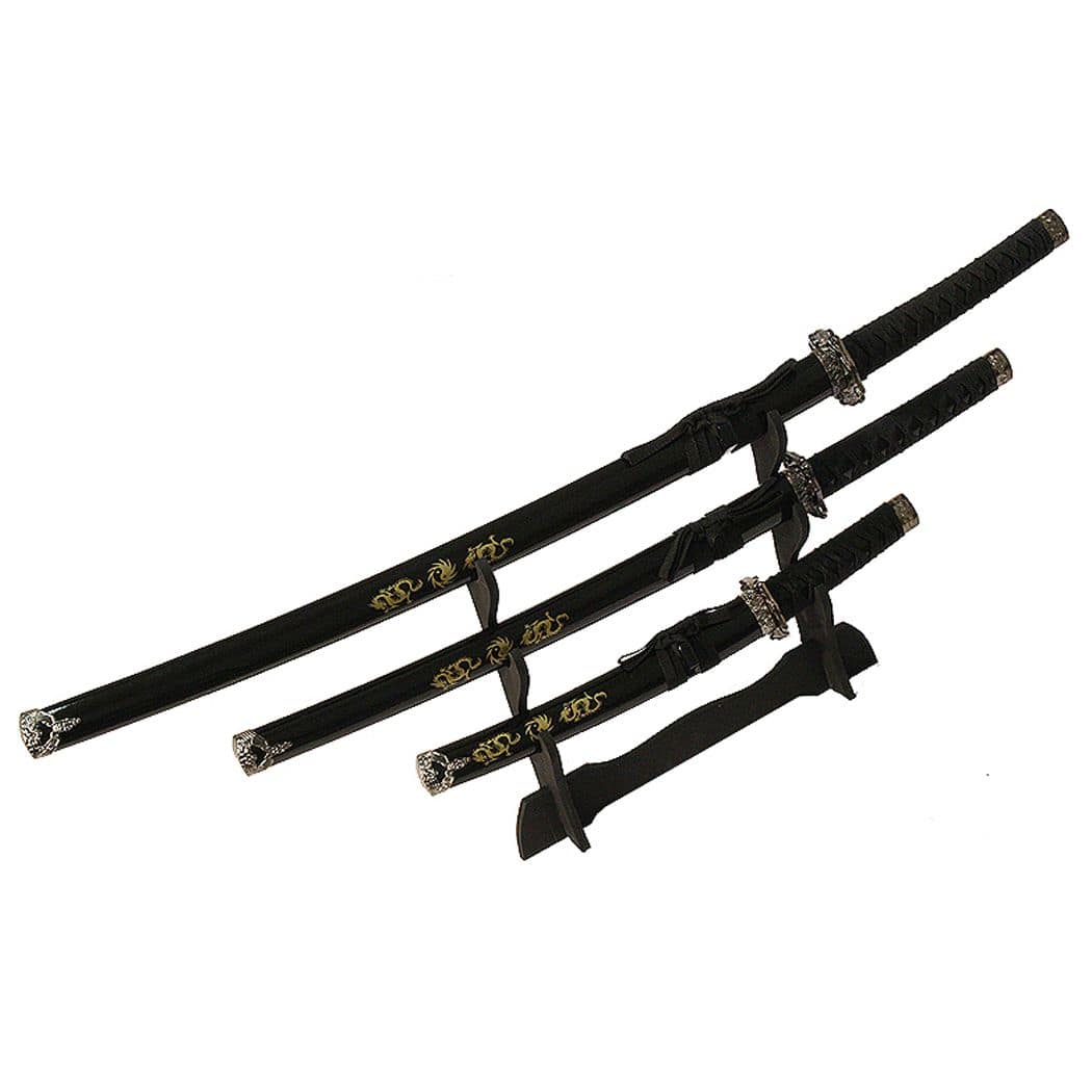 3 Pc Japanese Samurai Katana Sword Set Ninja - Image 6