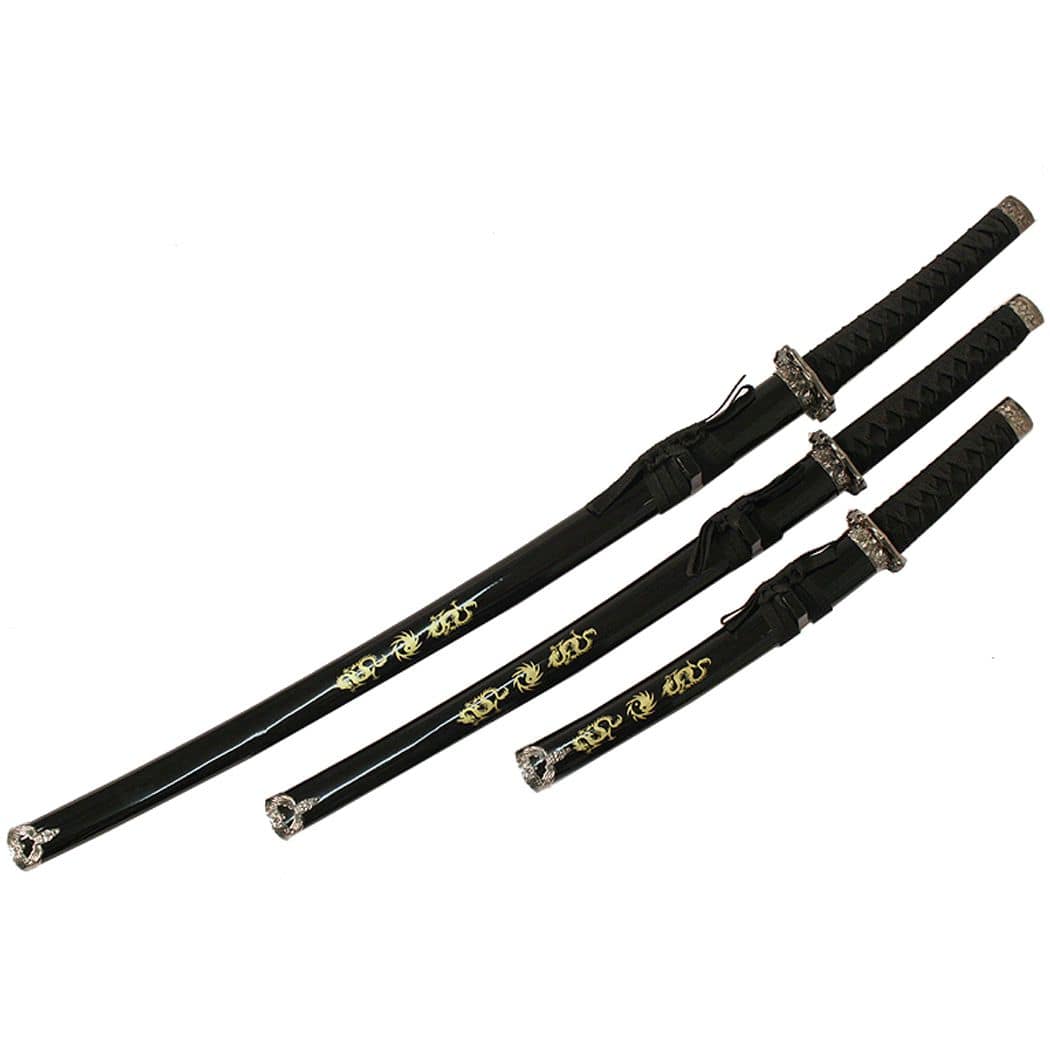 3 Pc Japanese Samurai Katana Sword Set Ninja - Image 7