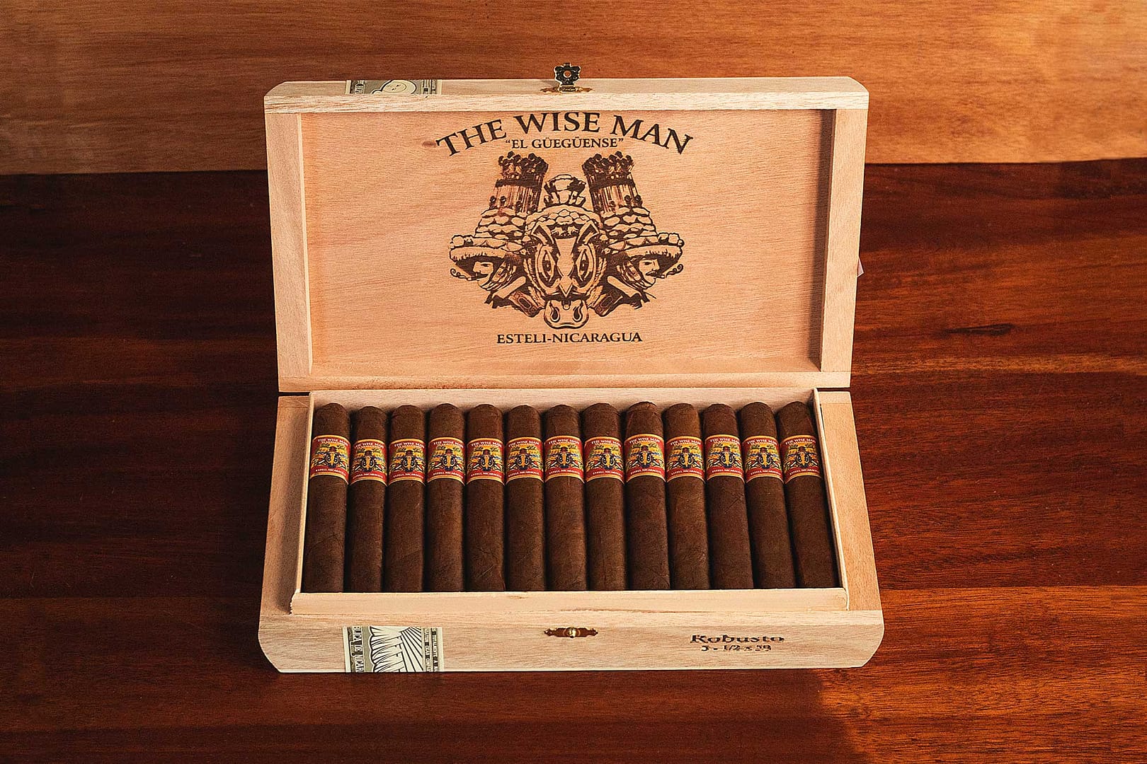 The Wise Man Maduro is a bold, full-bodied cigar that masterfully blends strength, complexity, and smoothness. Wrapped in a dark, oily Mexican San Andrés Maduro wrapper, this cigar delivers a rich and deeply layered smoking experience. Inside, premium aged Nicaraguan tobaccos provide a hearty core of flavors, including dark chocolate, espresso, black pepper, earth, and a subtle natural sweetness. The Wise Man Maduro is expertly constructed for a smooth draw and an even burn, offering a luxurious balance of intensity and refinement. It’s a perfect choice for seasoned smokers seeking a robust yet beautifully nuanced cigar crafted with dedication and skill