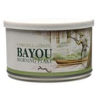 Tin of Cornell & Diehl Bayou Morning Flake pipe tobacco.