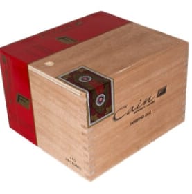 Sealed box of Cain F by Oliva cigars with a bold, full-bodied blend inside