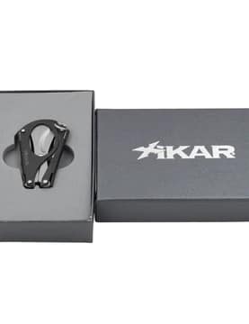 XIKAR® MTX Multi-tool Cigar Scissor Cutter with stainless steel finish unfolded to show accessories.