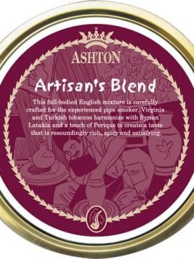 Ashton Consummate Gentleman pipe tobacco tin with an English blend of Virginia, Burley, and Latakia.