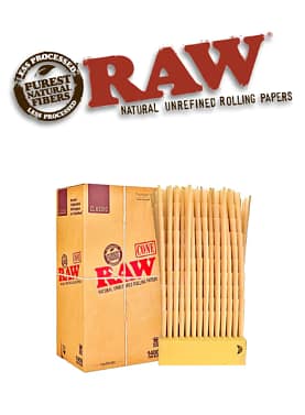 RAW Classic King Size Pre-Rolled Cone Bulk Display – 1400ct box