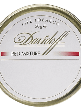 Davidoff Red Mixture pipe tobacco tin featuring a balanced aromatic blend of Virginia, Burley, and Oriental tobaccos.