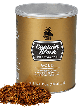 Captain Black Gold is a smooth, rich pipe tobacco blend that combines high-quality Virginia and Burley tobaccos for a satisfying yet mild smoking experience. This premium blend is lightly flavored with a subtle aromatic note, enhancing the natural sweetness of the tobaccos while maintaining a smooth and balanced flavor profile. Its consistent, easy burn ensures a pleasant smoke from start to finish, making it perfect for those who enjoy a well-rounded, mellow tobacco. Whether for a relaxing evening or an everyday smoke, Captain Black Gold delivers a refined and enjoyable experience.