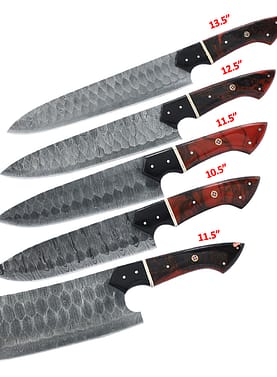 TheBoneEdge 5 Pcs Damascus Fordge Blade Chef's Knife Set