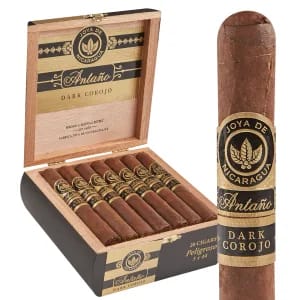 Joya de Nicaragua Antaño Dark Corojo cigars in an open box