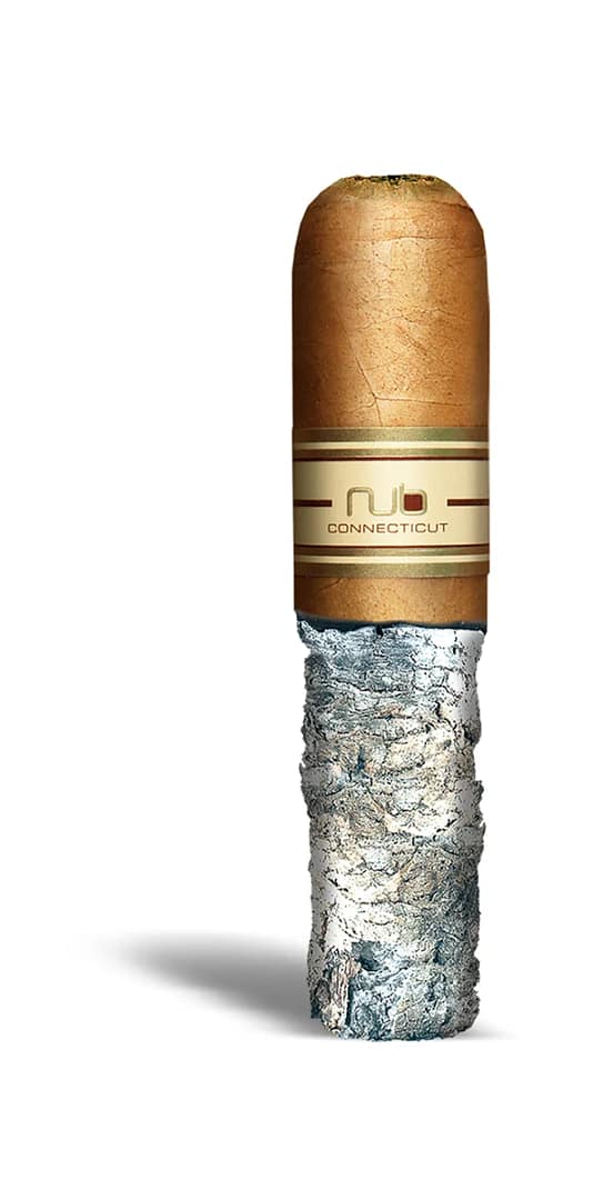 Single Nub Connecticut cigar with a long, consistent ash, showcasing its excellent construction