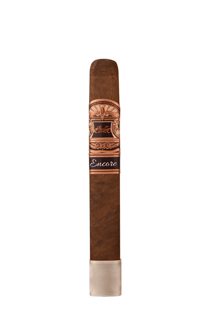 An E.P. Carrillo Encore cigar featuring a smooth, rich wrapper and a sleek, elegant band, showcasing its premium craftsmanship and full-bodied appeal