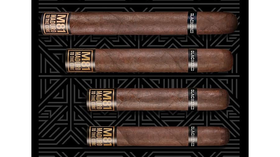 "Blackened M81 Maduro cigars in four different sizes"