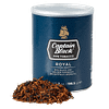 Can of Captain Black Royal pipe tobacco featuring elegant branding and a rich, aromatic blend.