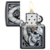 Skull Clock Design Black Matte Lighter - Image 3