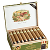 Brick House Double Connecticut cigar with a smooth, light-brown Connecticut Shade wrapper resting on a dark wood surface