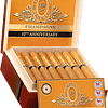 An open box of Perdomo 10th Anniversary Champagne cigars, featuring the light, smooth wrappers and gold bands, elegantly arranged inside the box.