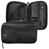 Comoys leather tobacco pouch with pipe travel case,open to show storage for 3 pipes and a zippered tobacco compartment
