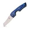 Rami's cigar knife with blue hardwood handle displayed on a clean white background