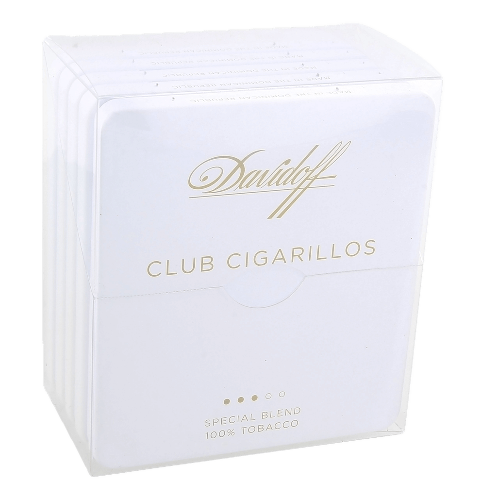 Davidoff Club Cigarillos 5-pack with elegant white and gold packaging