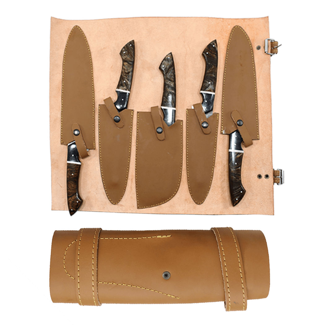 TheBoneEdge 5 Pcs Damascus Fordge Blade Chef's Knife Set - Image 7