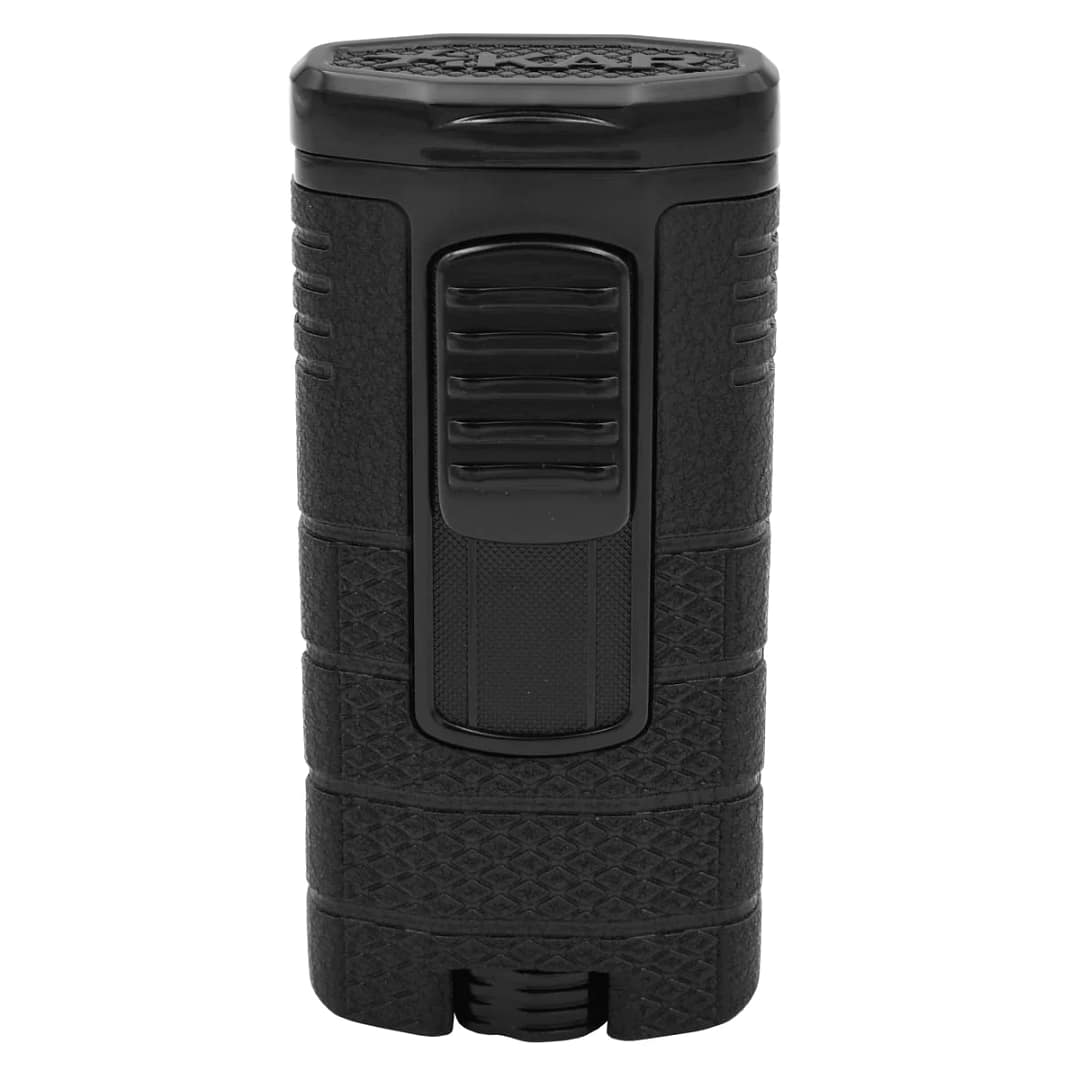 XIKAR Tactical Triple Jet Lighter with triple flame, large fuel tank, and built-in punch.