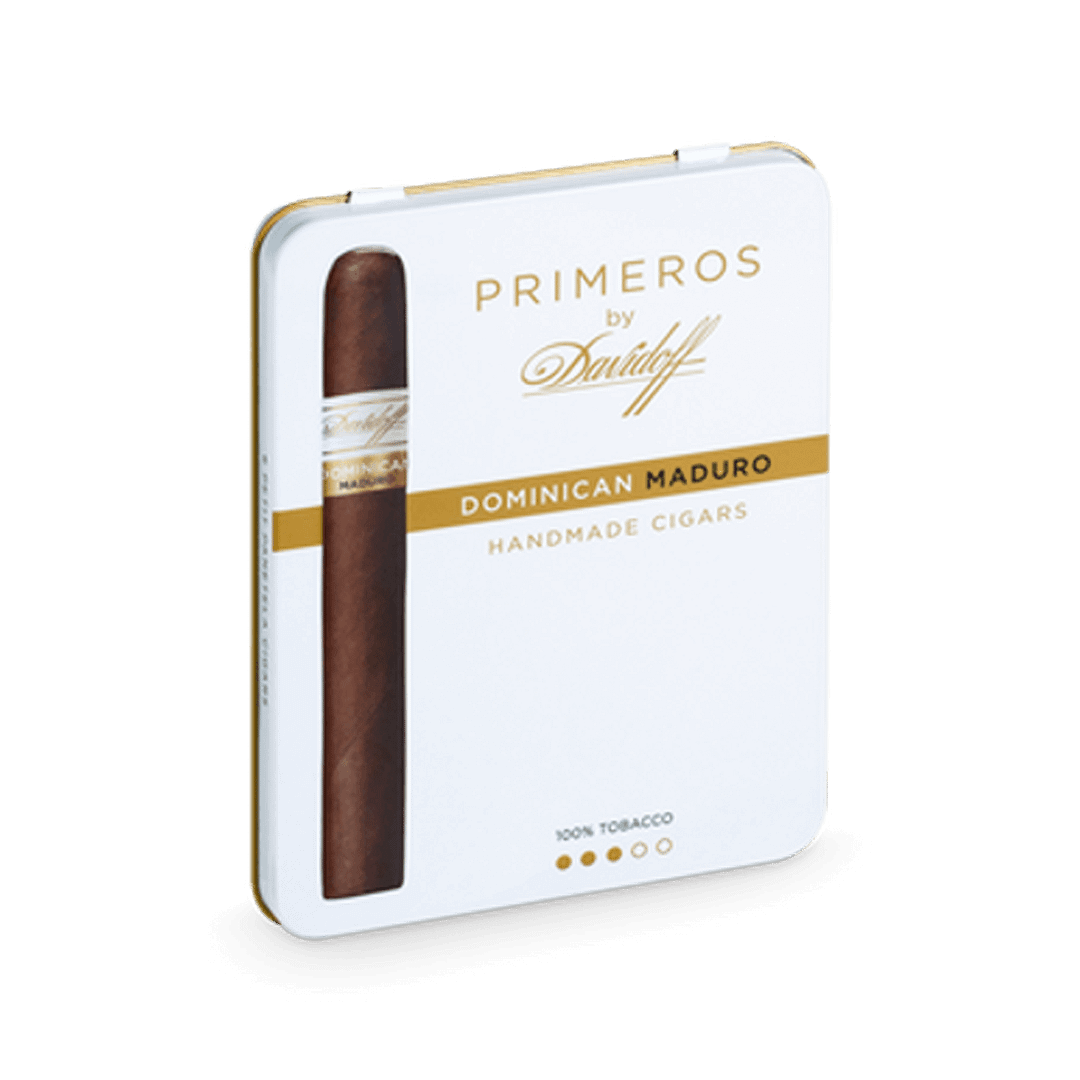 Davidoff Primeros Dominican Maduro 6-cigar pack with dark elegant packaging