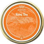 Ashton Rainy Day pipe tobacco tin with a smooth aromatic blend aged in whisky barrels.