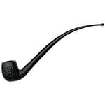 Savinelli Churchwarden Black Rusticated (601) pipe featuring a long stem and deeply textured rusticated finish.