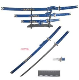 3 Pc Japanese Samurai Katana Sword Set Ninja