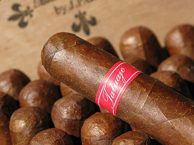 Tatuaje Havana VI cigar resting on a row of similar cigars