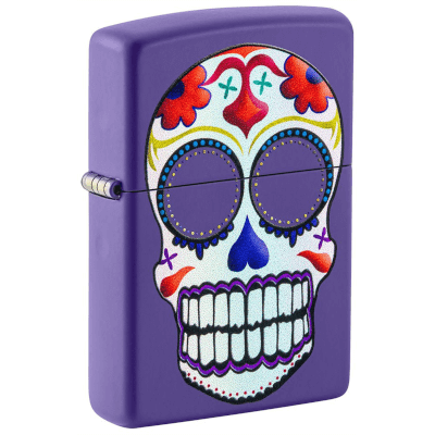 Zippo Purple Matte Sugar Skull Desgin