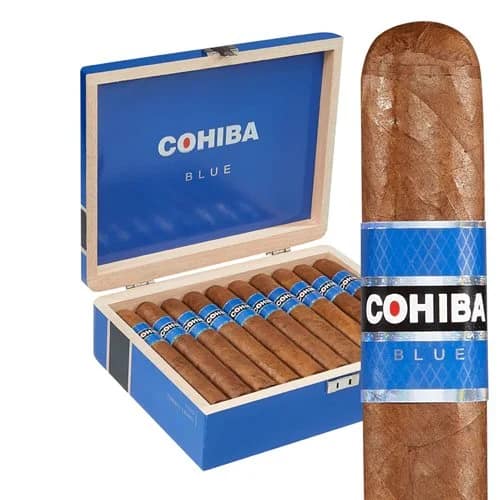 Cohiba Blue premium cigar with Connecticut Shade wrapper