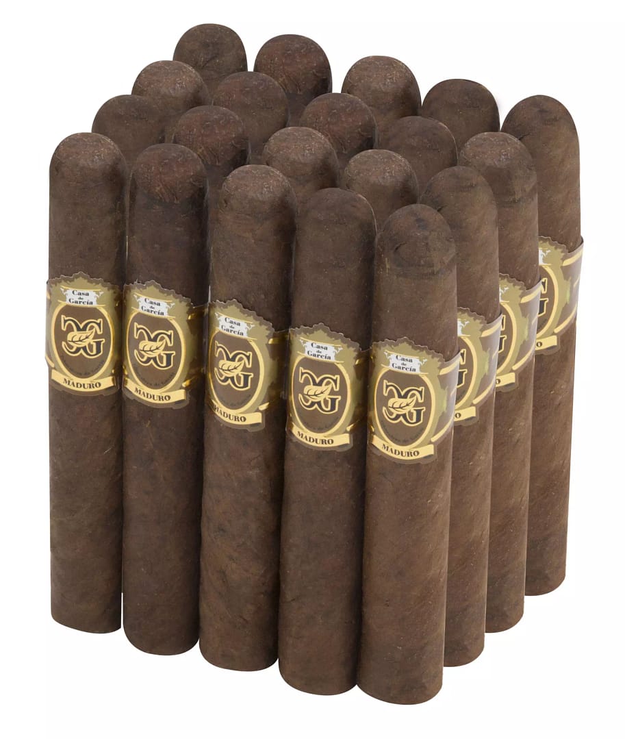 Bundle of Casa de Garcia Maduro cigars with rich, dark wrappers and classic band design