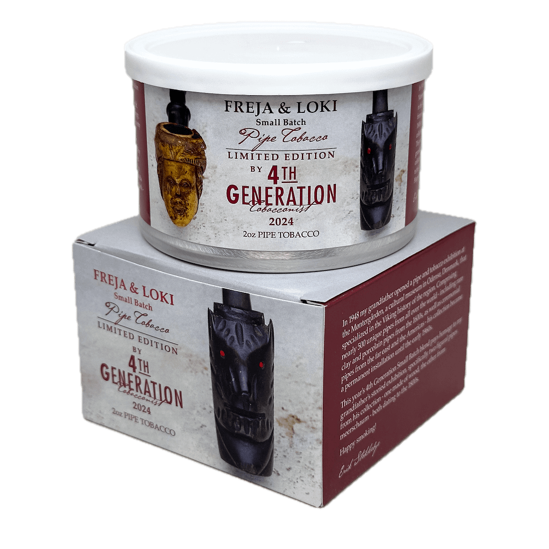 2 oz tin of 4th Generation Freja & Loki pipe tobacco blend.