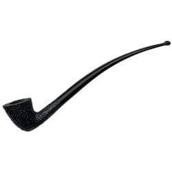 Savinelli Churchwarden Black Rusticated (921) pipe featuring a long curved stem and textured black finish.