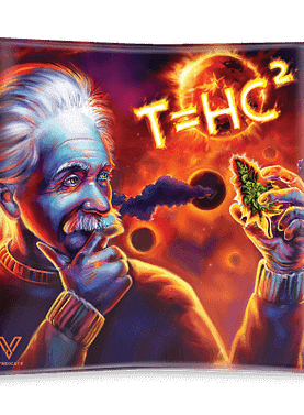 T=hc2 Einstein Solar Diesel Glass Ashtray 4.5"x4.5"