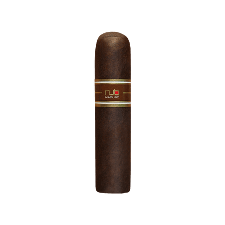 Close-up of a Nub Maduro cigar highlighting its full-bodied character and oily sheen.