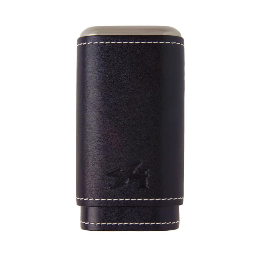XIKAR® Envoy Triple Cigar Case made of leather with aluminum core, holding three cigars.
