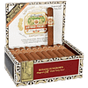 Open box of Arturo Fuente Magnum R Rosado Sungrown cigars with reddish-brown wrappers and elegant bands.