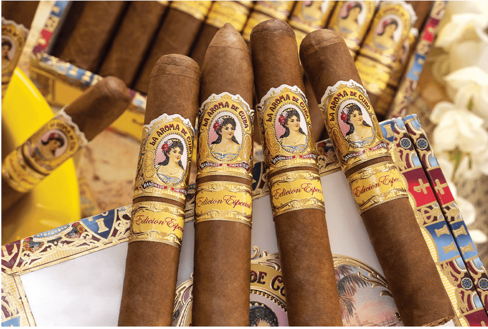 La Aroma De Cuba Edición Especial cigar with yellow band