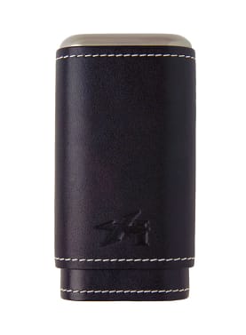 XIKAR® Envoy Triple Cigar Case made of leather with aluminum core, holding three cigars.