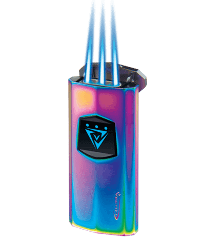 Vector Icon Sensor Ignition Prizm 3 Torch Lighter with lit flame.