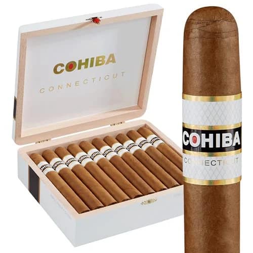 Cohiba Connecticut premium cigar with silky Connecticut Shade wrapper