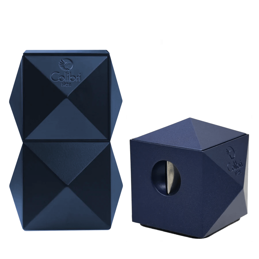 Quasar Desk Lighter by Colibri with sleek angular design and triple jet flame for precision lighting.