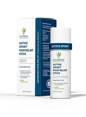 1 oz CBD Medic Active Sport Pain Relief Stick with labeled packaging for targeted muscle and joint relief.